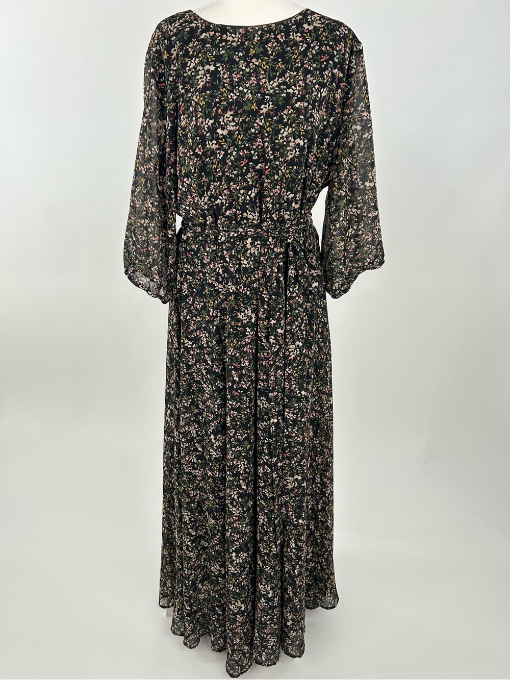 Baltic Born Rebecca Floral Maxi Dress 1XL Black Chiffon Wedding Guest